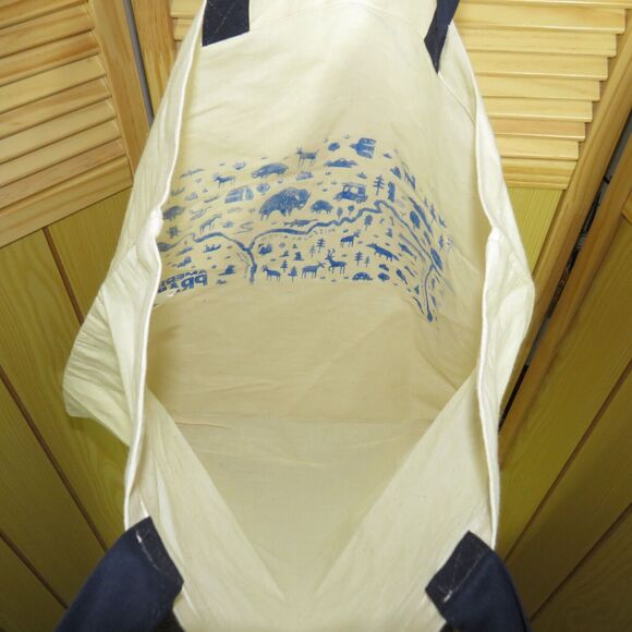 Port Authority American Prairie Montana Rivers Animals Cotton Tote Bag - Picture 4 of 6